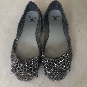Ballerina studs silver flats